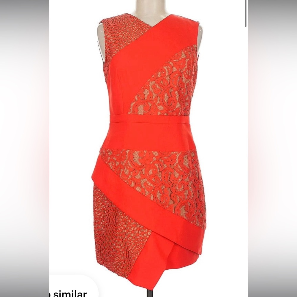 BCBG MAXAZRIA Orange Red Mini Cocktail Dress. Size 2.